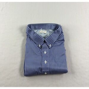 Collars & Co Shirt Mens 3XL Blue Gingham Check Golf Polo Stretch Performance